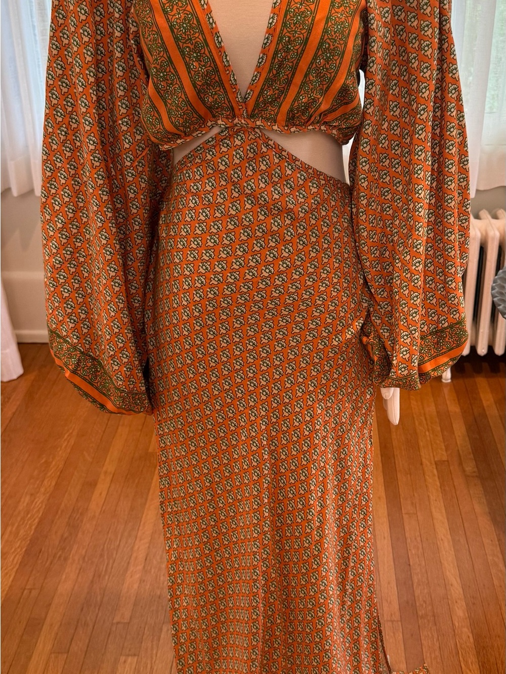 Jen's Pirate Booty Orange Printed Maxi Dress